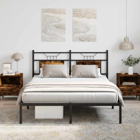 Cadre de lit sans matelas-Structure de lit chêne fumé 140x190 cm bois ingénierie 568812 (1/5)