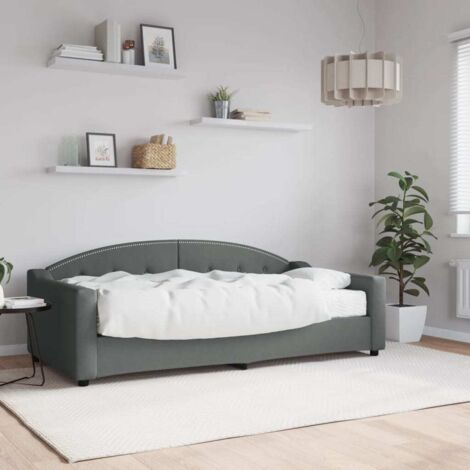 Lit de jour avec matelas-Canapé-lit gris foncé 90x190 cm tissu 963066 (1/5)