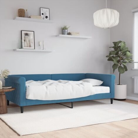Lit de jour avec matelas-Canapé-lit bleu 100x200 cm velours 792249 (1/5)