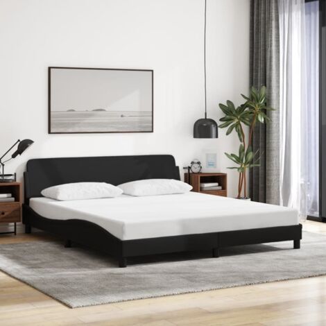 Cadre de lit sans matelas-Structure de lit noir 160x200 cm tissu 548300 (1/5)