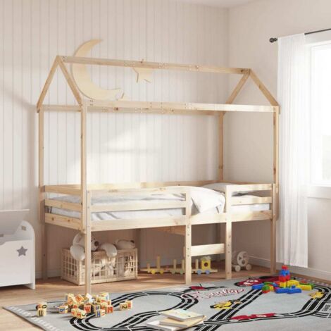 Lit haut sans matelas-Lit Adulte 90x200 cm bois de pin massif 837871 (1/5)