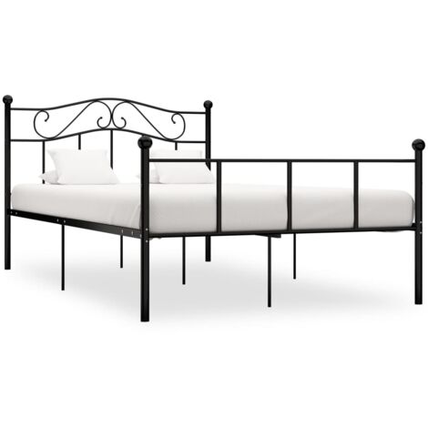 Cadre de lit sans matelas-Structure de lit noir métal 120x200 cm 133242 (1/5)