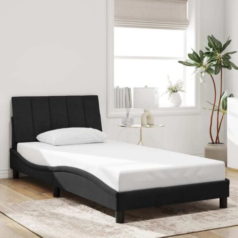 Cadre de lit sans matelas-Structure de lit noir 100x200 cm velours 499049 (1/5)