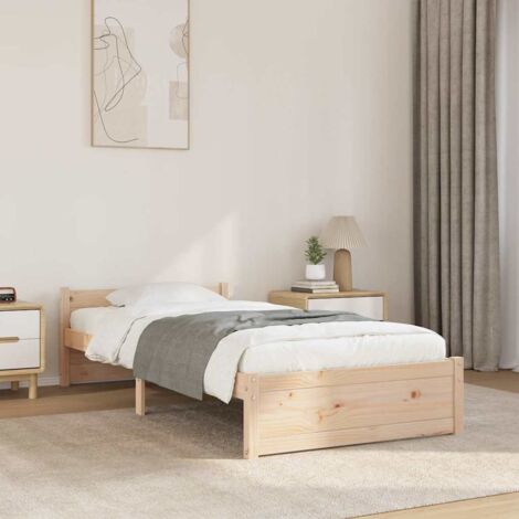 Cadre de lit sans matelas-Structure de lit bois massif 75x190 cm 307925 (1/5)