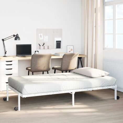 Cadre de lit sans matelas-Structure de lit pliable blanc 75x190 cm acier 834351 (1/5)