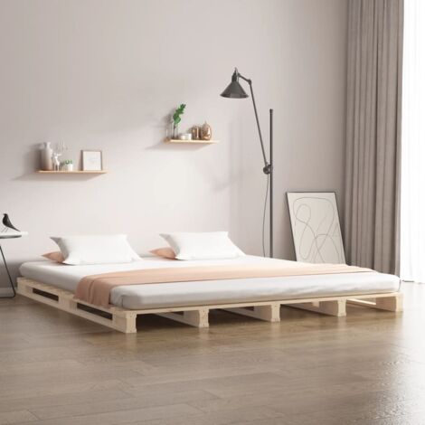 Lit de palette-Cadre de lit 120x190 cm Bois pin massif Petit Double 384131 (1/5)