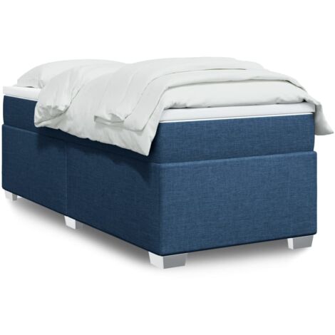 Sommier à lattes de lit avec matelas-Cadre de lit Bleu 80x200 cm Tissu 836837 (1/5)