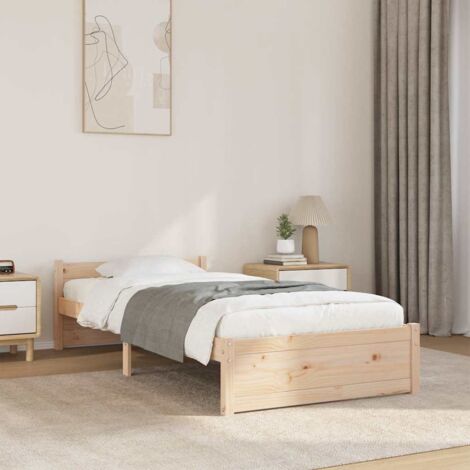 Cadre de lit sans matelas-Structure de lit bois massif 90x200 cm 342781 (1/5)