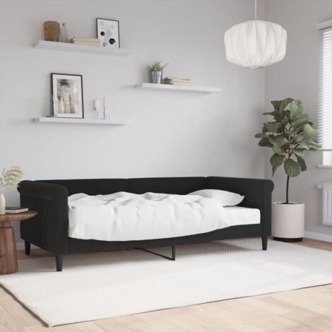 Lit de jour avec matelas-Canapé-lit noir 90x190 cm velours 446213 (1/5)