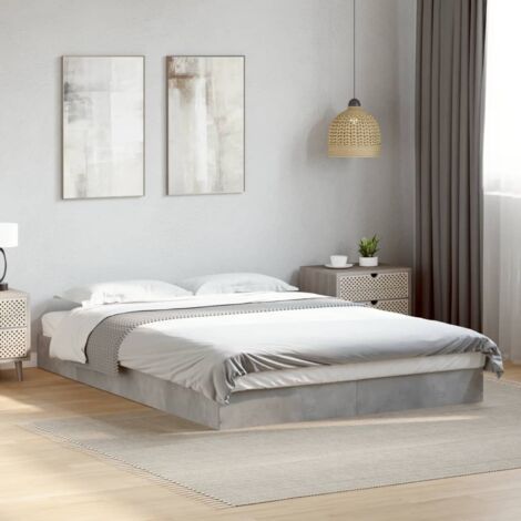 Cadre de lit sans matelas-Structure de lit gris béton 140x200 cm 868879 (1/5)