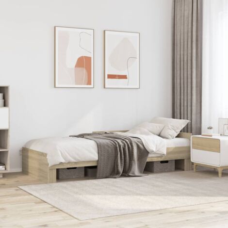 Cadre de lit sans matelas-Structure de lit chêne sonoma 90x190 cm 881509 (1/5)