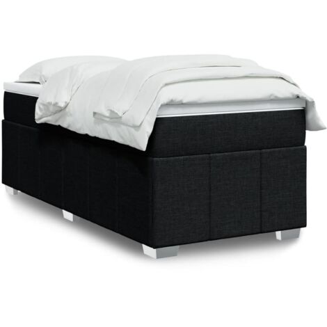 Sommier à lattes de lit et matelas-Cadre de lit Noir 80x200 cm Tissu 743703 (1/5)