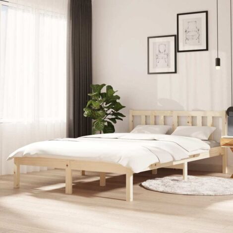 Cadre de lit sans matelas-Structure de lit bois massif 120x200 cm 735375 (1/5)