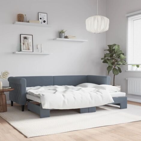 Lit de jour avec gigogne sans matelas-Canapé-lit gris foncé 80x200 cm 314424 (1/5)