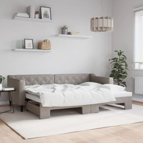 Lit de jour avec gigogne sans matelas-Canapé-lit taupe 80x200 cm 437136 (1/5)