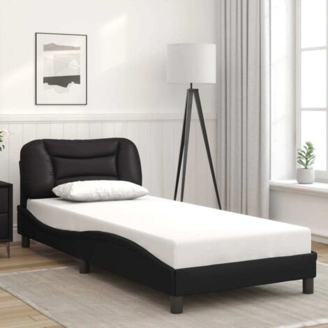 Cadre de lit sans matelas-Structure de lit noir 90x190 cm similicuir 117425 (1/5)