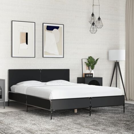 Cadre de lit sans matelas-Structure de lit noir 140x190 cm 125649 (1/5)