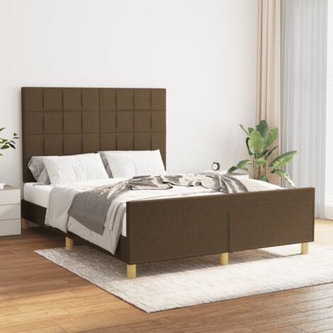 Cadre de lit sans matelas-Structure de lit marron foncé 140x190 cm tissu 910818 (1/5)
