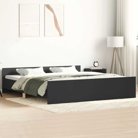Cadre de lit sans matelas-Structure de lit noir 160x200 cm 290954 (1/5)