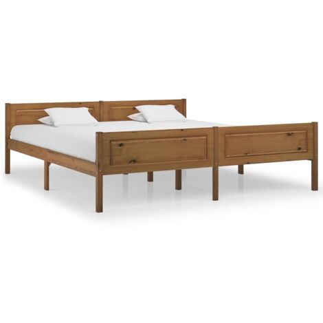 Cadre de lit sans matelas-Structure de lit pin massif marron miel 180x200 cm 251557 (1/5)