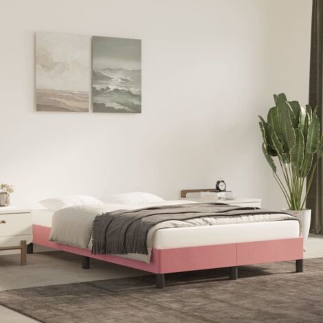 Cadre de lit sans matelas-Structure de lit rose 120x190 cm velours 728663 (1/5)