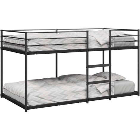Lit superposé sans matelas-Cadre de lit noir 90x200 cm acier 753621 (1/5)