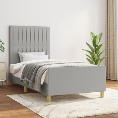 Cadre de lit sans matelas-Structure de lit gris clair 90x190 cm tissu 319994 (1/5)