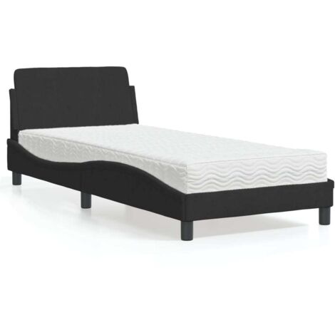 Lit avec matelas-Structure de lit-Lit Adulte noir 80x200 cm velours 454522 (1/5)
