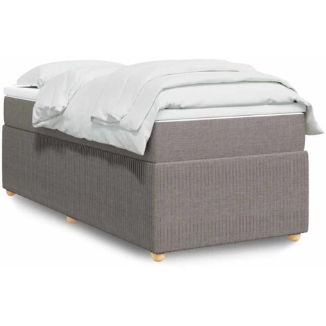 Sommier à lattes de lit avec matelas-Cadre de lit Taupe 80x200 cm Tissu 429880 (1/5)