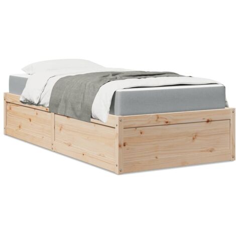 Lit avec matelas-Structure de lit-Lit Adulte 90x190 cm bois massif de pin 184508 (1/5)