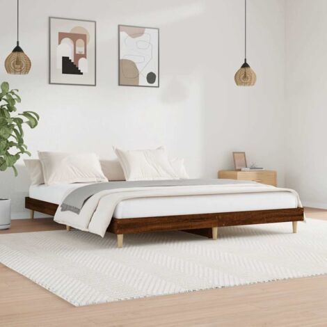 Cadre de lit sans matelas-Structure de lit chĂŞne marron 120x200 cm 637028 (1/5)