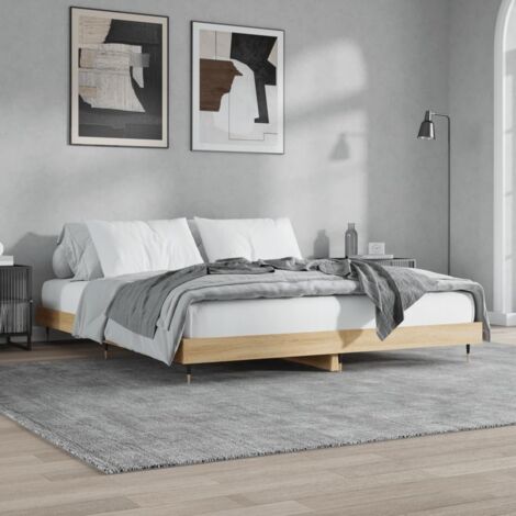 Cadre de lit sans matelas-Structure de lit chêne sonoma 200x200 cm 998483 (1/5)