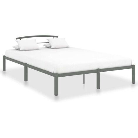 Cadre de lit sans matelas-Structure de lit gris métal 160x200 cm 179612 (1/5)
