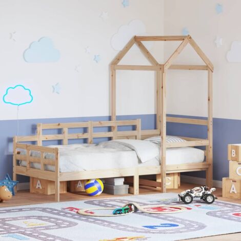 Lit de jour avec toit sans matelas-Canapé-lit 80x200 cm bois massif 737661 (1/5)