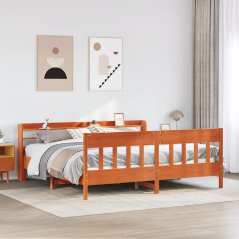 Cadre de lit sans matelas-Structure de lit cire marron 180x200cm bois pin massif 921221 (1/5)