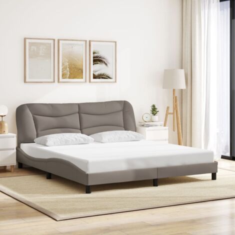 Cadre de lit sans matelas-Structure de lit taupe 180x200 cm tissu 215851 (1/5)