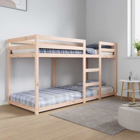 Lit superposé sans matelas-Cadre de lit 80x200 cm bois de pin massif 220183 (1/5)