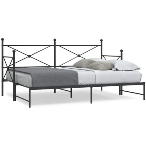 Lit de jour avec gigogne sans matelas-Canapé-lit noir 75x190 cm 819344 (1/5)