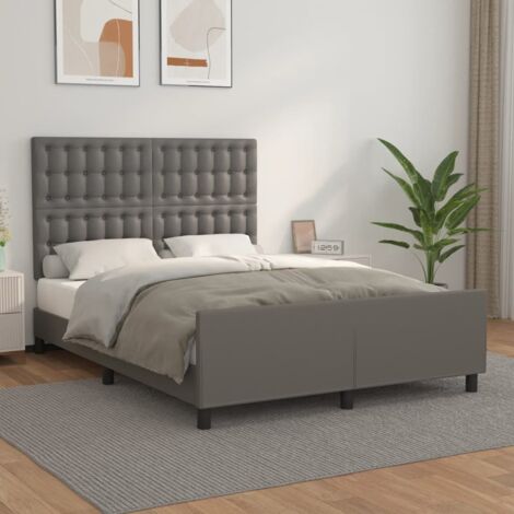 Cadre de lit sans matelas-Structure de lit gris 140x190 cm similicuir 792490 (1/5)