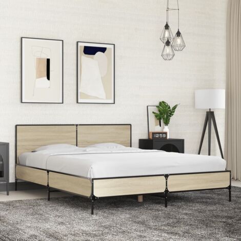 Cadre de lit sans matelas-Structure de lit chêne sonoma 160x200 cm 800605 (1/5)