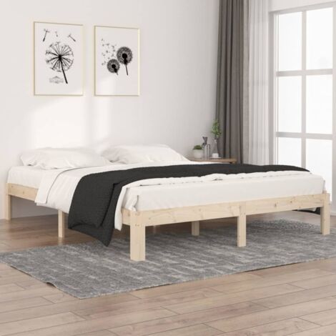Cadre de lit sans matelas-Structure de lit bois massif de pin 160x200 cm 574024 (1/5)