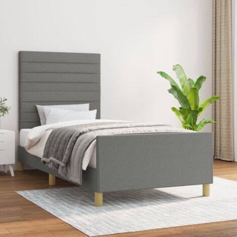 Cadre de lit sans matelas-Structure de lit gris foncé 90x190 cm tissu 621854 (1/5)