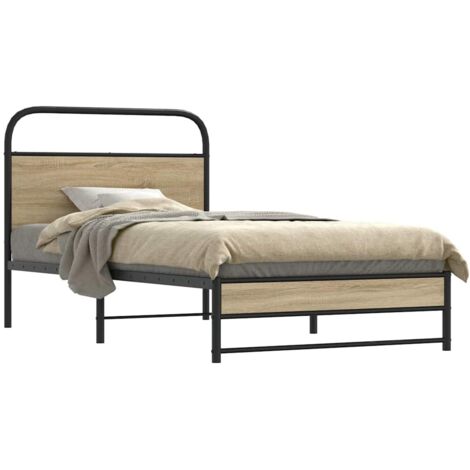 Cadre de lit sans matelas-Structure de lit 90x190cm chêne fumé bois d'ingénierie 332427 (1/5)