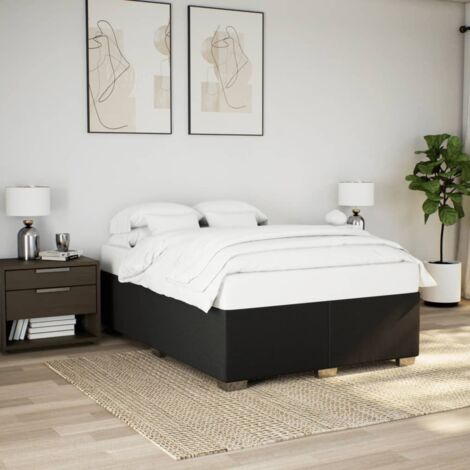 Cadre de lit sans matelas-Structure de lit noir 160x200 cm tissu 692991 (1/5)