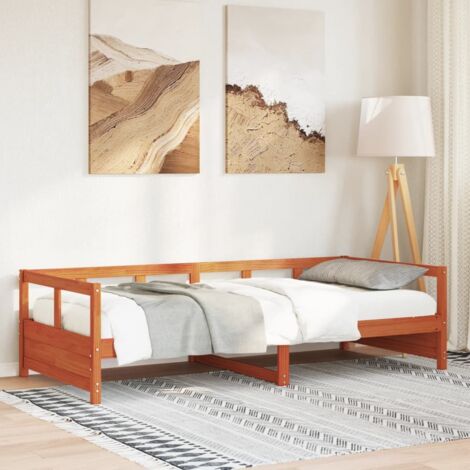 Lit de jour sans matelas-Canapé-lit cire marron 90x200 cm bois pin massif 890535 (1/5)