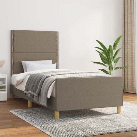 Cadre de lit sans matelas-Structure de lit taupe 100x200 cm tissu 674766 (1/5)