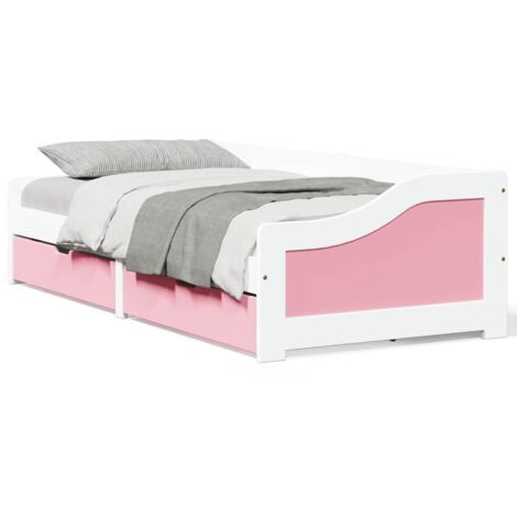 Lit de jour et 2 tiroirs sans matelas-Canapé-lit avec Rangement IRUN blanc rose 90x200 cm 325126 (1/5)