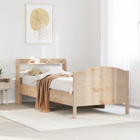 Cadre de lit sans matelas-Structure de lit 100x200 cm bois massif de pin 787402 (1/5)