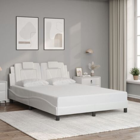 Cadre de lit sans matelas-Structure de lit blanc 120x200 cm similicuir 131796 (1/5)
