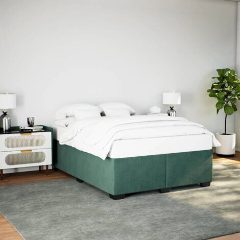 Cadre de lit sans matelas-Structure de lit vert foncé 140x190 cm velours 567765 (1/5)